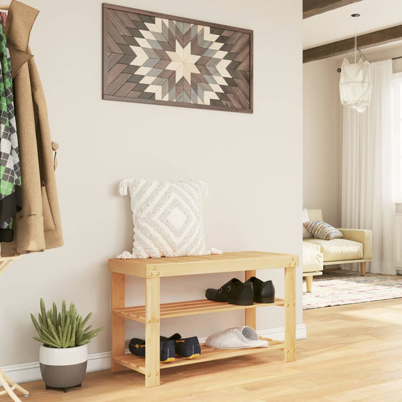 Load image into Gallery viewer, Vidaxl schoenenrek 3-laags 70x27,5x45 cm bamboe
