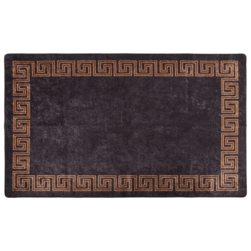 Load image into Gallery viewer, Vidaxl vloerkleed wasbaar anti-slip 150x230 cm zwart en goudkleurig
