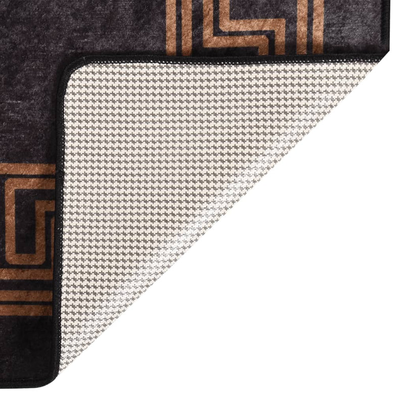 Load image into Gallery viewer, Vidaxl vloerkleed wasbaar anti-slip 150x230 cm zwart en goudkleurig
