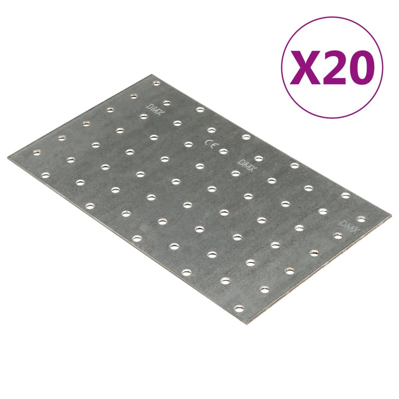 Load image into Gallery viewer, Vidaxl platen geperforeerd 20 st 2 mm 200x120 mm gegalvaniseerd staal
