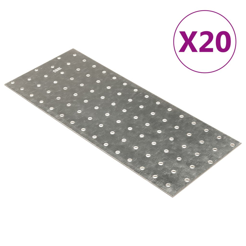 Load image into Gallery viewer, VidaXL Platen geperforeerd 20 st 2 mm 300x120 mm gegalvaniseerd staal
