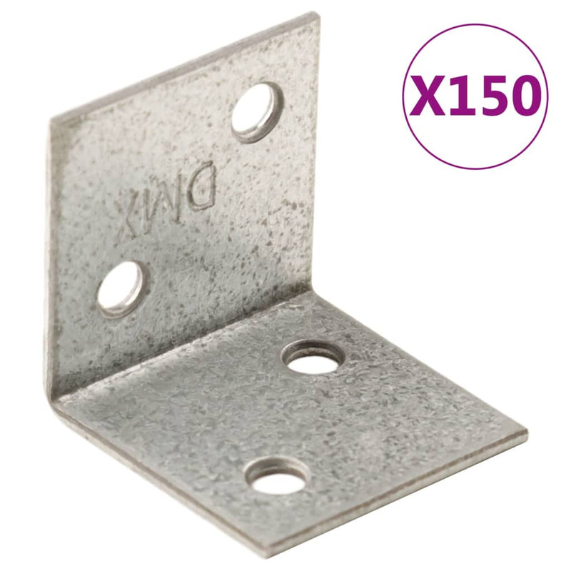 Load image into Gallery viewer, Vidaxl hoekbeugels 150 stuks 30x25x30 mm gegalvaniseerd staal 2 mm dik
