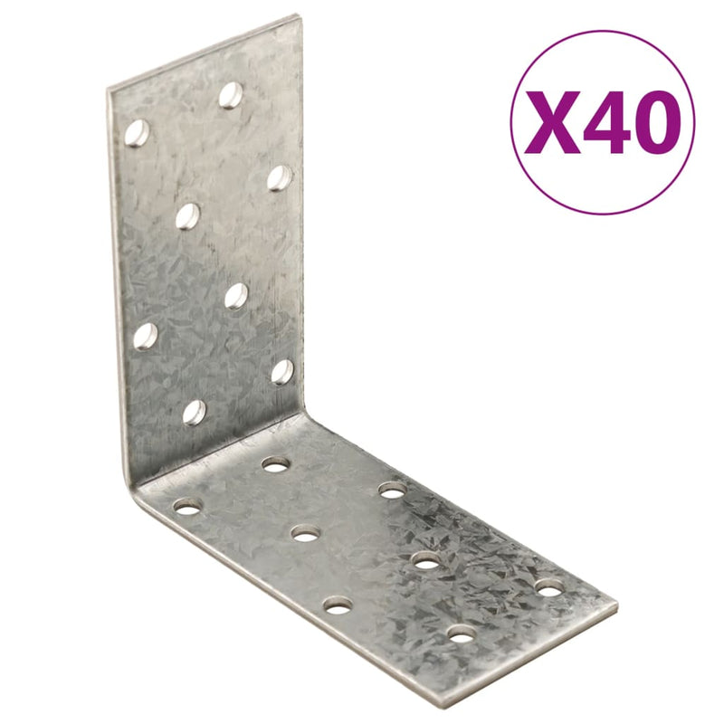 Load image into Gallery viewer, Vidaxl hoekbeugels 40 stuks 2 mm 80x40x80 mm gegalvaniseerd staal
