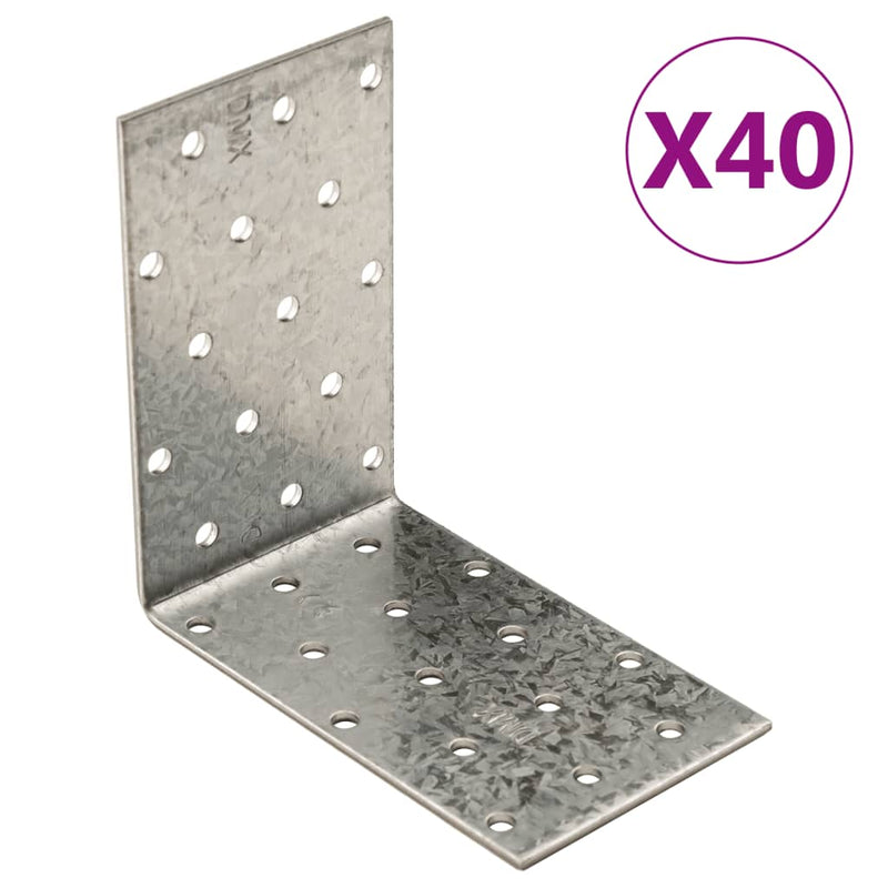 Load image into Gallery viewer, Vidaxl hoekbeugels 40 stuks 2 mm 100x60x100 mm gegalvaniseerd staal

