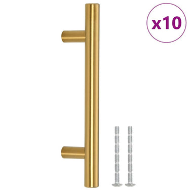 Vidaxl handvatten 10 st 96 mm roestvrij staal goudkleurig