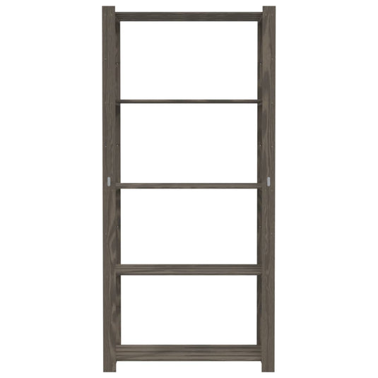 Vidaxl opbergrek 5-laags 80x38x170 cm massief grenenhout grijs