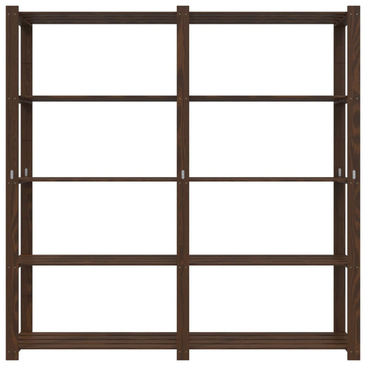 Vidaxl opbergrek 5-laags 170x38x170 cm massief grenenhout bruin