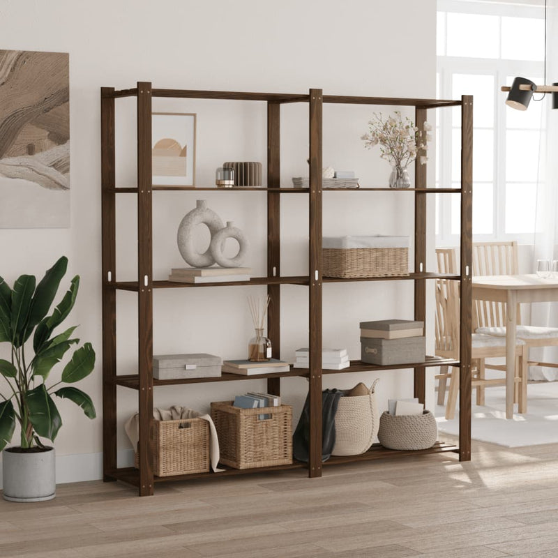 Load image into Gallery viewer, Vidaxl opbergrek 5-laags 170x38x170 cm massief grenenhout bruin
