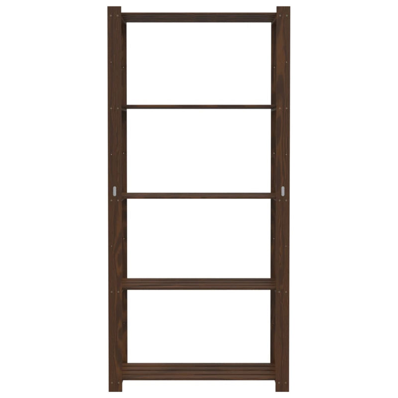 Load image into Gallery viewer, Vidaxl opbergrek 5-laags 80x38x170 cm massief grenenhout bruin
