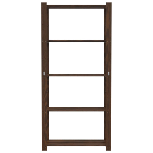 Vidaxl opbergrek 5-laags 80x38x170 cm massief grenenhout bruin