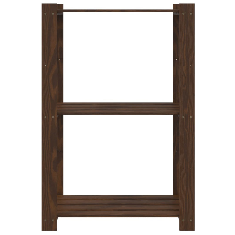 Load image into Gallery viewer, Vidaxl opbergrek 3-laags 60x38x90 cm massief grenenhout bruin
