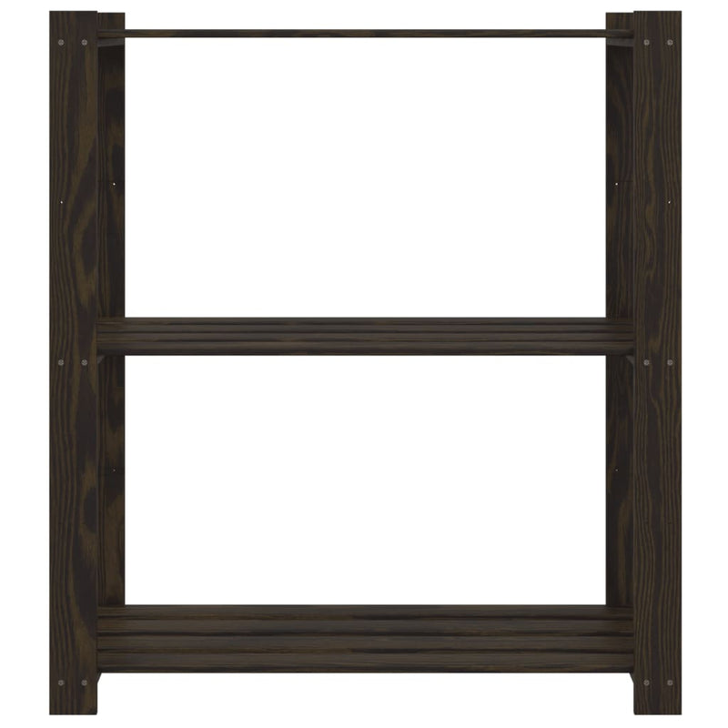 Load image into Gallery viewer, Vidaxl opbergrek 3-laags 80x38x90 cm massief grenenhout zwart
