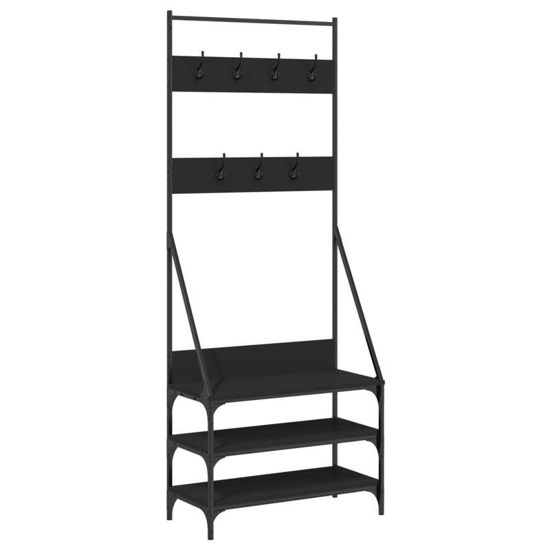 Load image into Gallery viewer, Vidaxl kledingrek met schoenenrek 72x34x184 cm zwart
