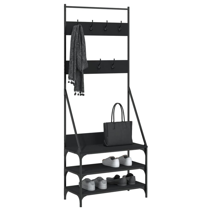 Load image into Gallery viewer, Vidaxl kledingrek met schoenenrek 72x34x184 cm zwart
