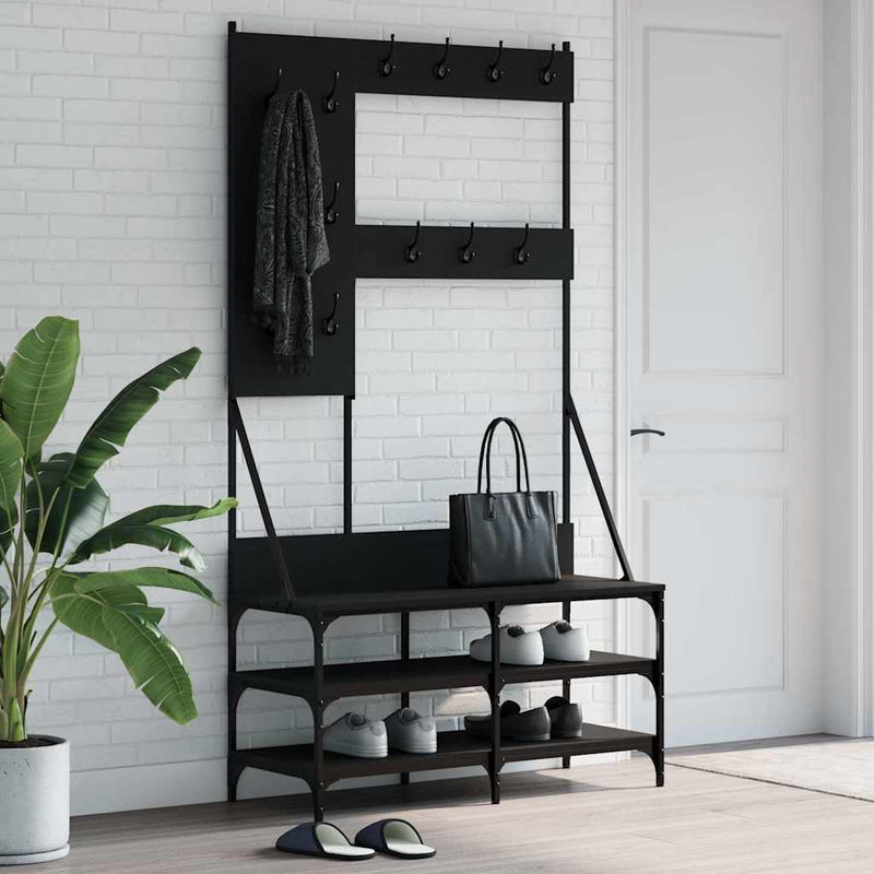 Load image into Gallery viewer, Vidaxl kledingrek met schoenenrek 100x40x184 cm zwart
