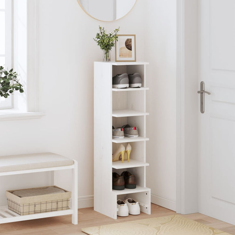 Load image into Gallery viewer, VidaXL Schoenenkast 28x30x104 cm massief grenenhout wit
