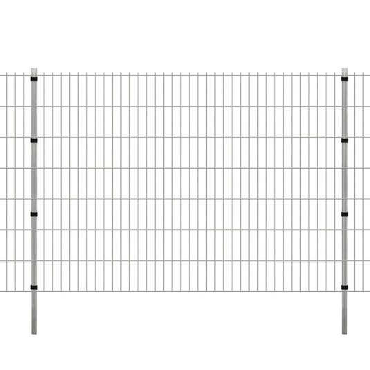 VidaXL Schuttingpalen 20 st 200 cm gegalvaniseerd staal zilverkleurig