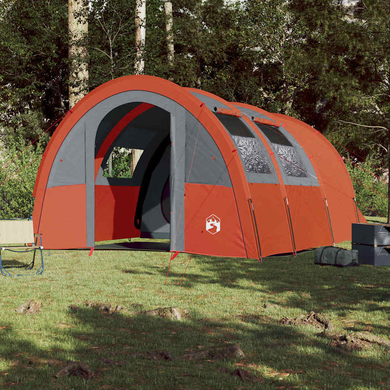 Load image into Gallery viewer, Vidaxl tunneltent 4-persoons waterdicht grijs en oranje
