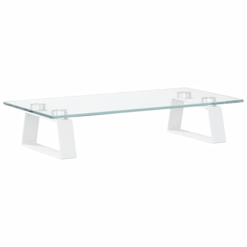 Load image into Gallery viewer, Vidaxl monitorstandaard 40x20x8 cm gehard glas en metaal wit
