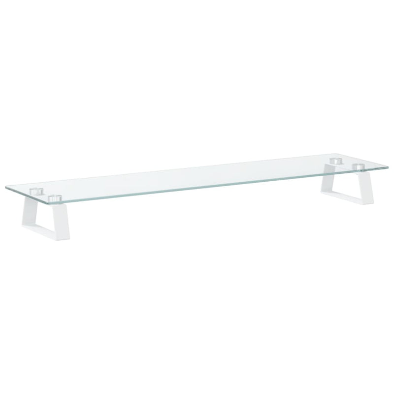Load image into Gallery viewer, Vidaxl monitorstandaard 80x20x8 cm gehard glas en metaal wit
