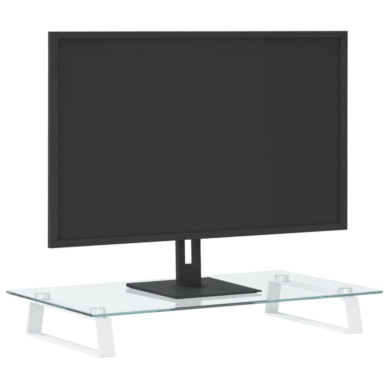 Load image into Gallery viewer, Vidaxl monitorstandaard 60x35x8 cm gehard glas en metaal wit
