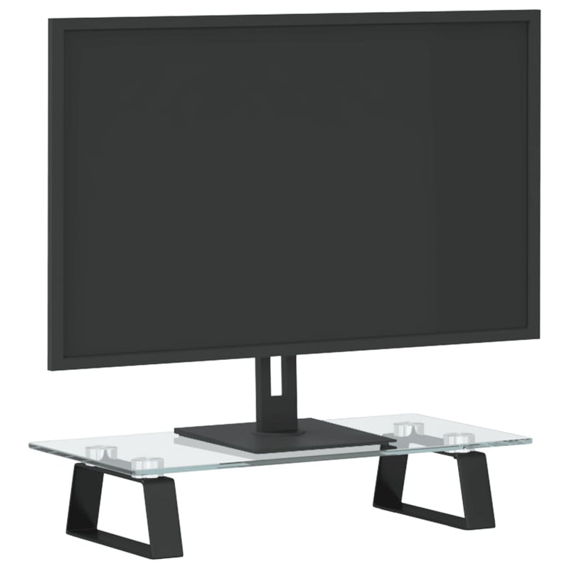 Load image into Gallery viewer, Vidaxl monitorstandaard 40x20x8 cm gehard glas en metaal zwart
