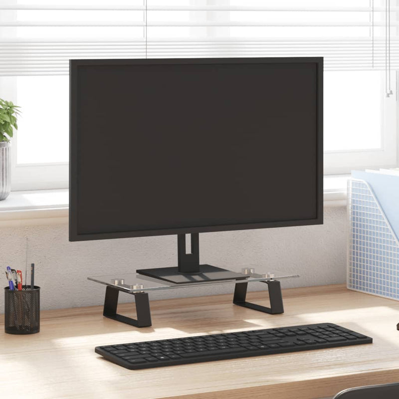 Load image into Gallery viewer, Vidaxl monitorstandaard 40x20x8 cm gehard glas en metaal zwart
