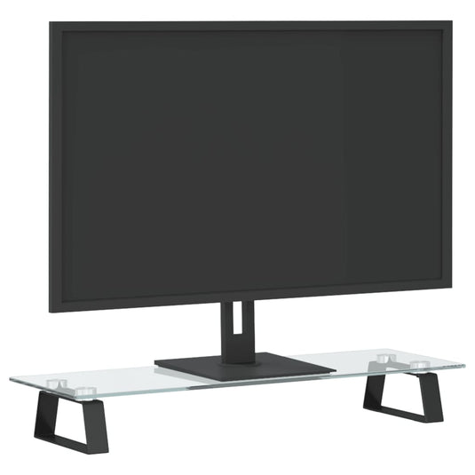 Vidaxl monitorstandaard 60x20x8 cm gehard glas en metaal zwart