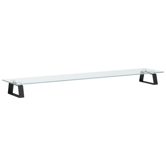 Vidaxl monitorstandaard 100x20x8 cm gehard glas en metaal zwart