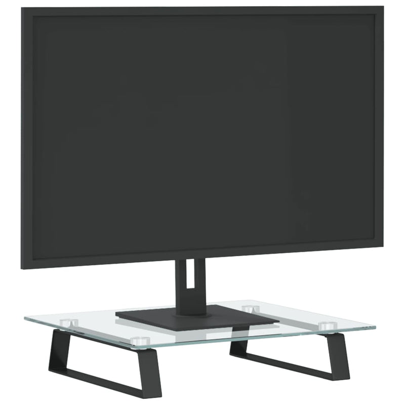 Load image into Gallery viewer, Vidaxl monitorstandaard 40x35x8 cm gehard glas en metaal zwart
