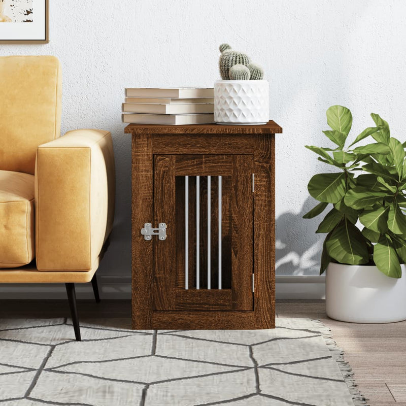 Load image into Gallery viewer, Vidaxl hondenbench 45x62x59 cm bewerkt hout bruin eikenkleur
