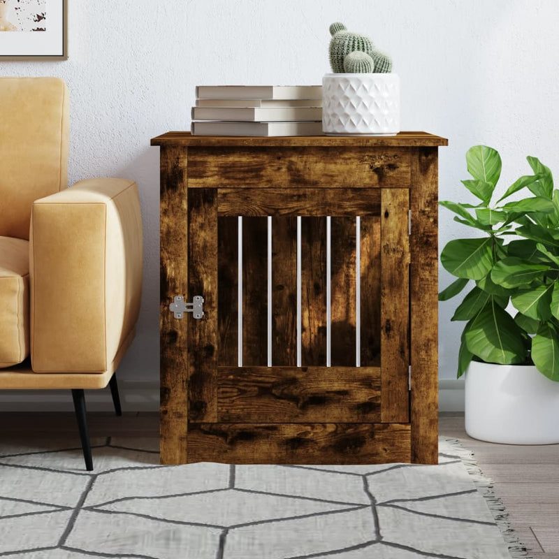 Load image into Gallery viewer, Vidaxl hondenbench 64,5x80x71 cm bewerkt hout gerookt eikenkleurig
