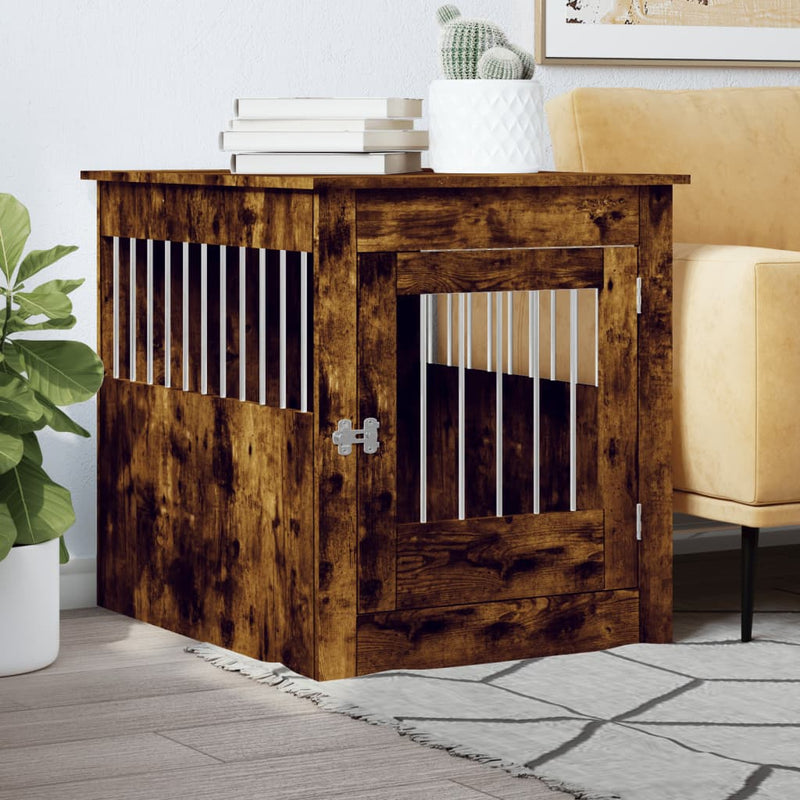 Load image into Gallery viewer, Vidaxl hondenbench 64,5x80x71 cm bewerkt hout gerookt eikenkleurig
