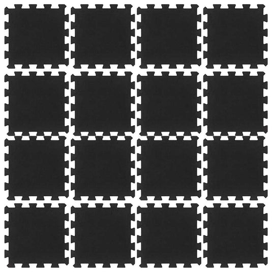 Vidaxl rubbertegels 16 st 16 mm 30x30 cm zwart