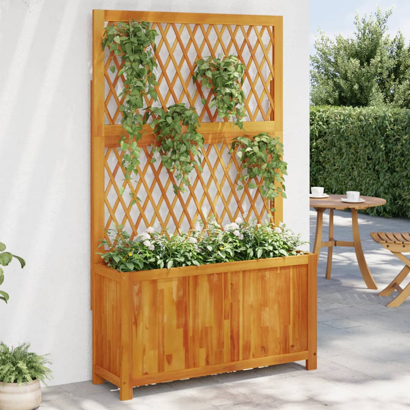 Load image into Gallery viewer, Vidaxl plantenbak met latwerk 100x32x165 cm massief acaciahout
