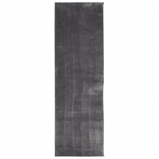 Vidaxl vloerkleed huarte laagpolig zacht wasbaar 80x250 cm antraciet
