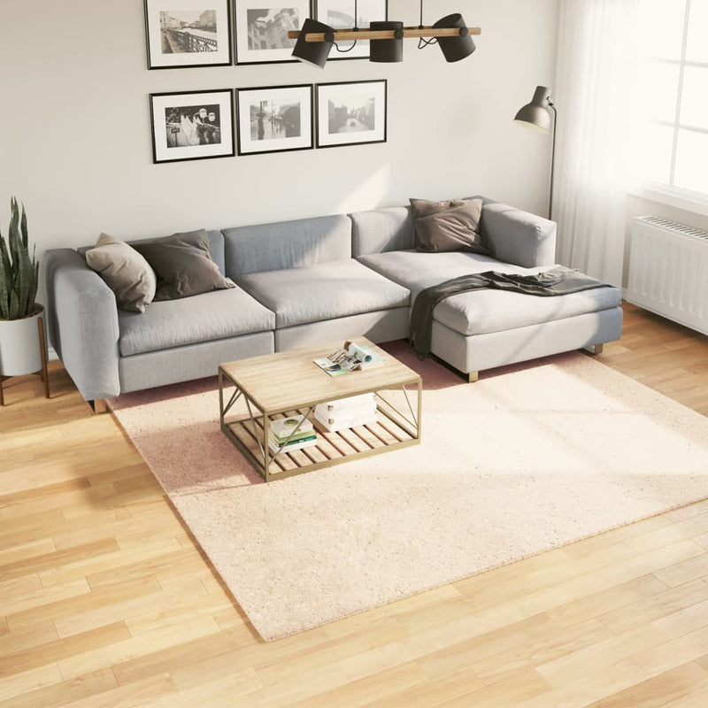 Load image into Gallery viewer, VidaXL Vloerkleed HUARTE laagpolig zacht wasbaar 240x240 cm beige
