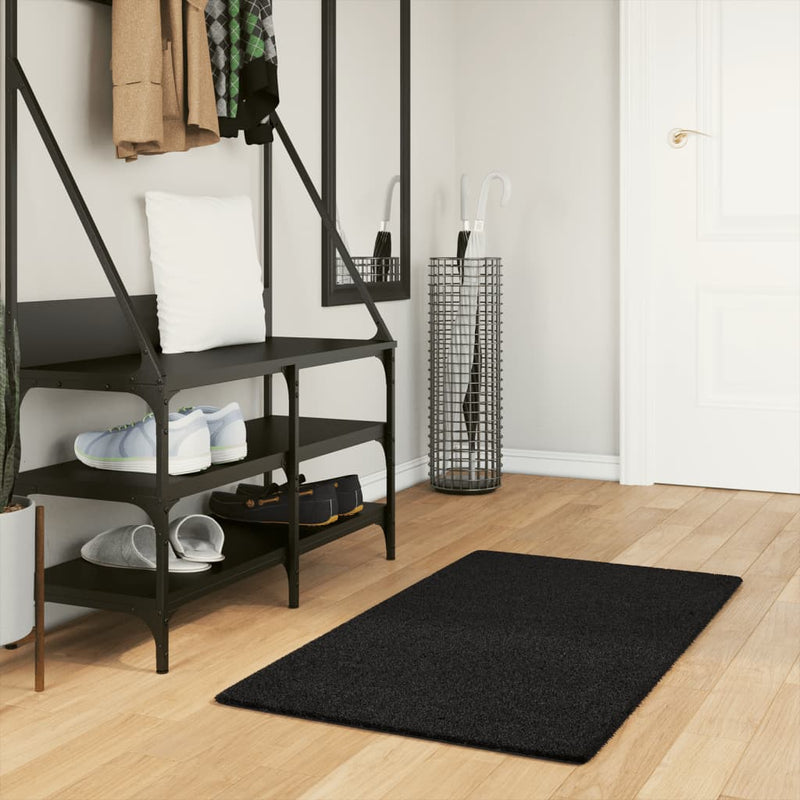 Load image into Gallery viewer, Vidaxl vloerkleed huarte laagpolig zacht wasbaar 60x110 cm zwart

