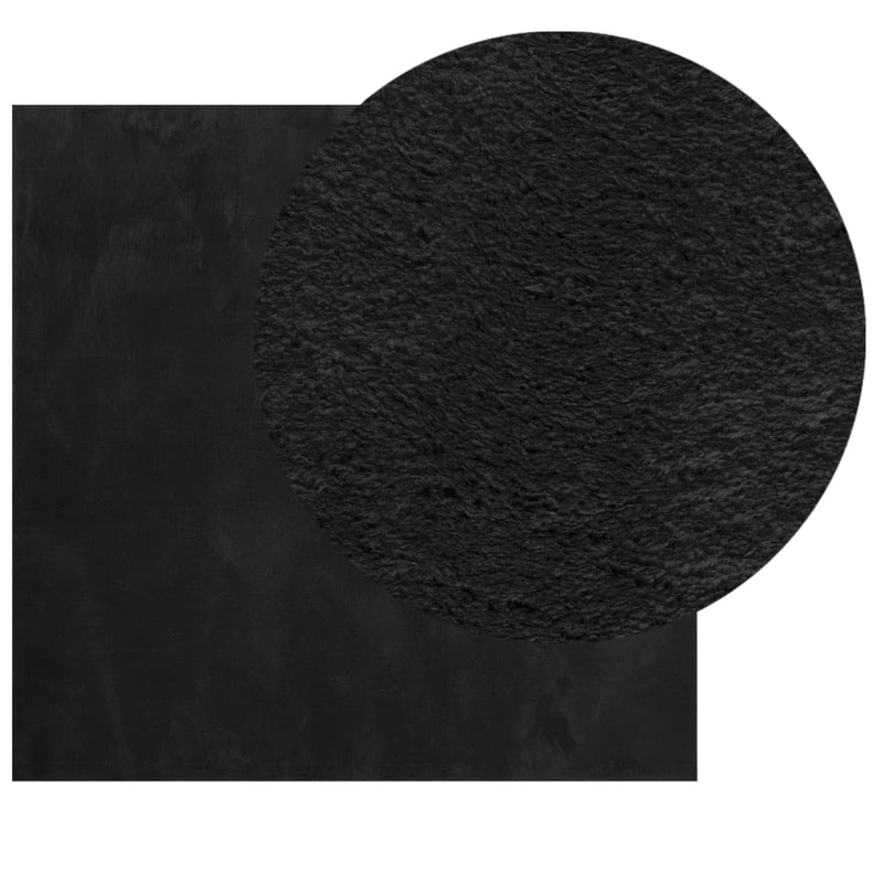 Load image into Gallery viewer, Vidaxl vloerkleed huarte laagpolig zacht wasbaar 160x160 cm zwart
