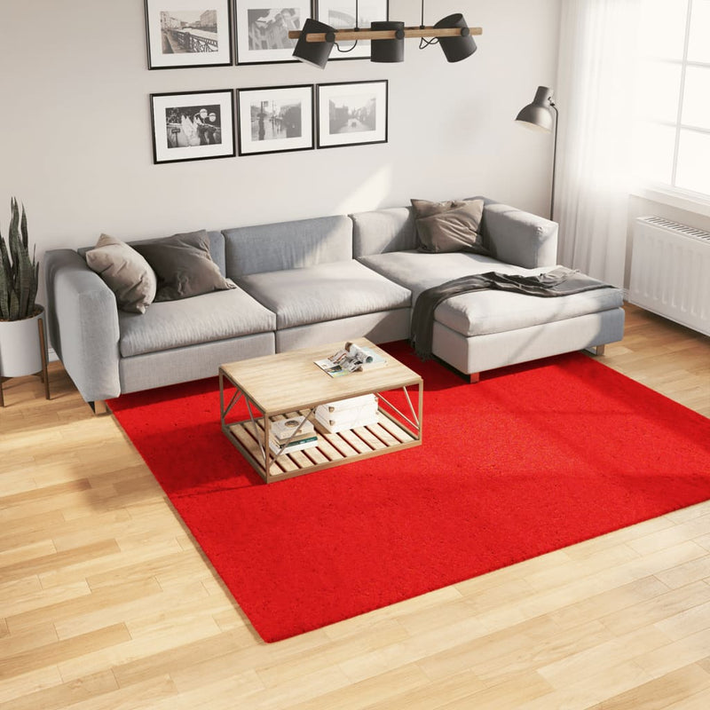 Load image into Gallery viewer, Vidaxl vloerkleed huarte laagpolig zacht wasbaar 240x240 cm rood
