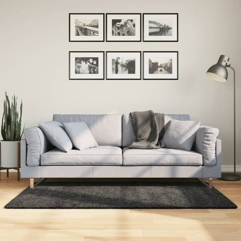 Load image into Gallery viewer, Vidaxl vloerkleed pamplona shaggy hoogpolig modern 80x150 cm antraciet
