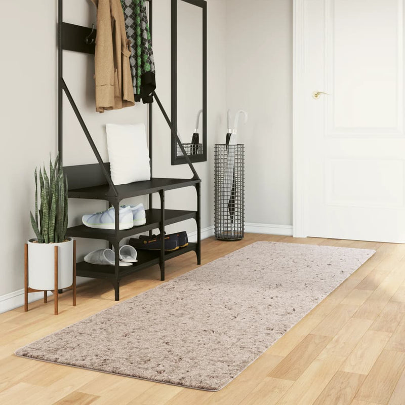 Load image into Gallery viewer, Vidaxl vloerkleed pamplona shaggy hoogpolig modern 80x250 cm beige
