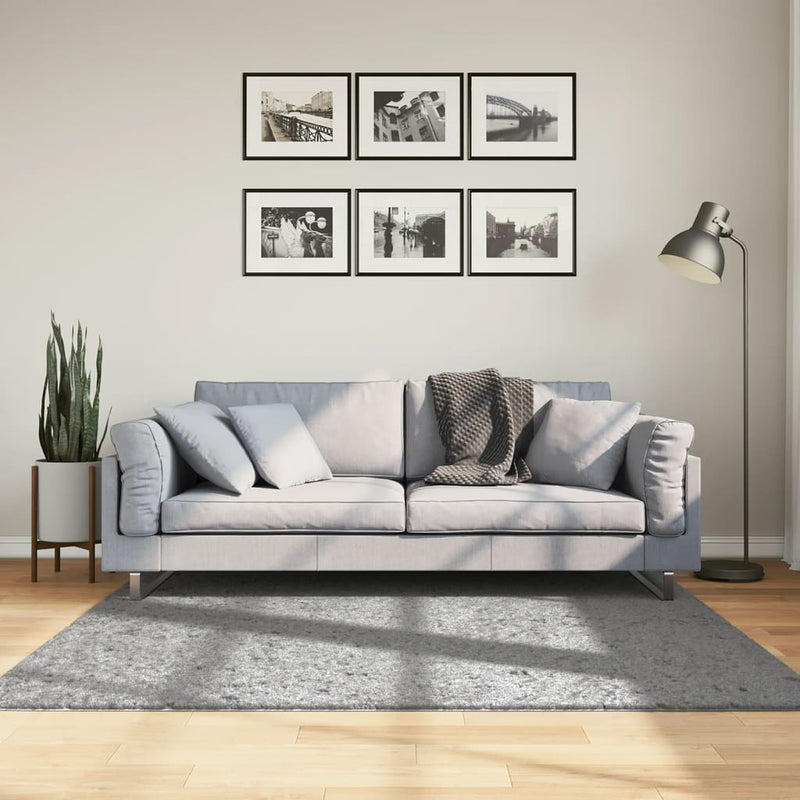 Load image into Gallery viewer, Vidaxl vloerkleed pamplona shaggy hoogpolig modern 160x160 cm grijs
