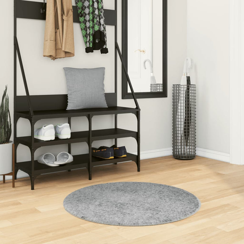 Load image into Gallery viewer, Vidaxl vloerkleed pamplona shaggy hoogpolig modern ø 80 cm grijs
