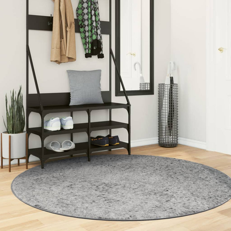 Load image into Gallery viewer, Vidaxl vloerkleed pamplona shaggy hoogpolig modern ø 160 cm grijs

