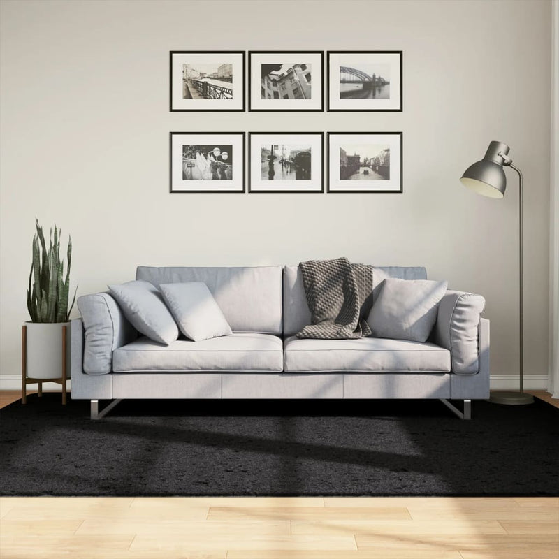 Load image into Gallery viewer, Vidaxl vloerkleed pamplona shaggy hoogpolig modern 160x230 cm zwart
