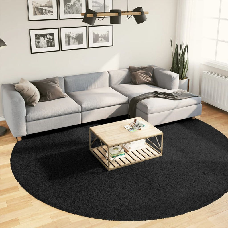 Load image into Gallery viewer, Vidaxl vloerkleed pamplona shaggy hoogpolig modern ø 280 cm zwart

