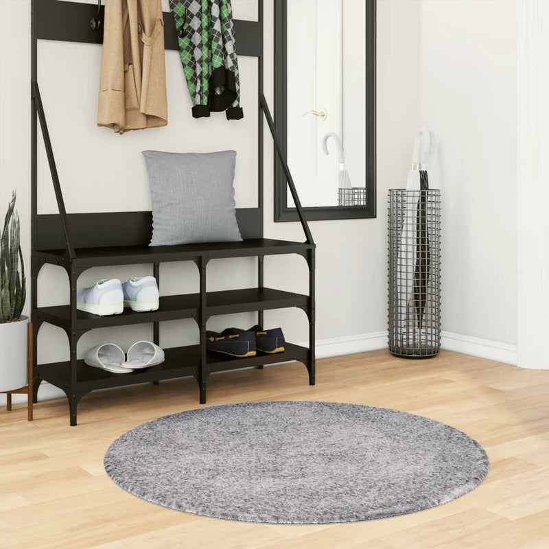 ギャラリービューアに画像をロードする, Vidaxl vloerkleed pamplona shaggy hoogpolig modern ø 100 cm blauw
