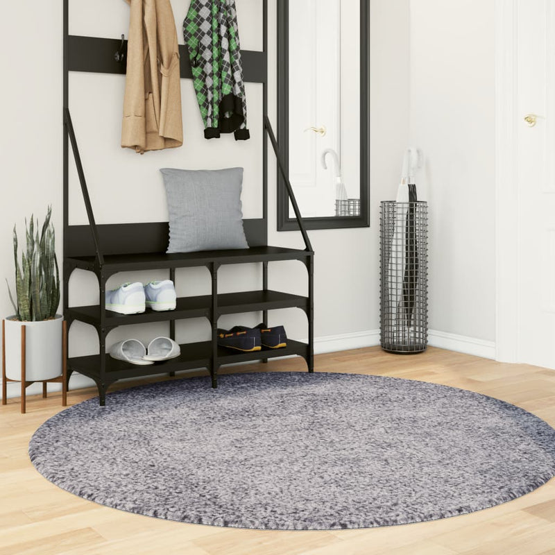Load image into Gallery viewer, Vidaxl vloerkleed pamplona shaggy hoogpolig modern ø 200 cm blauw
