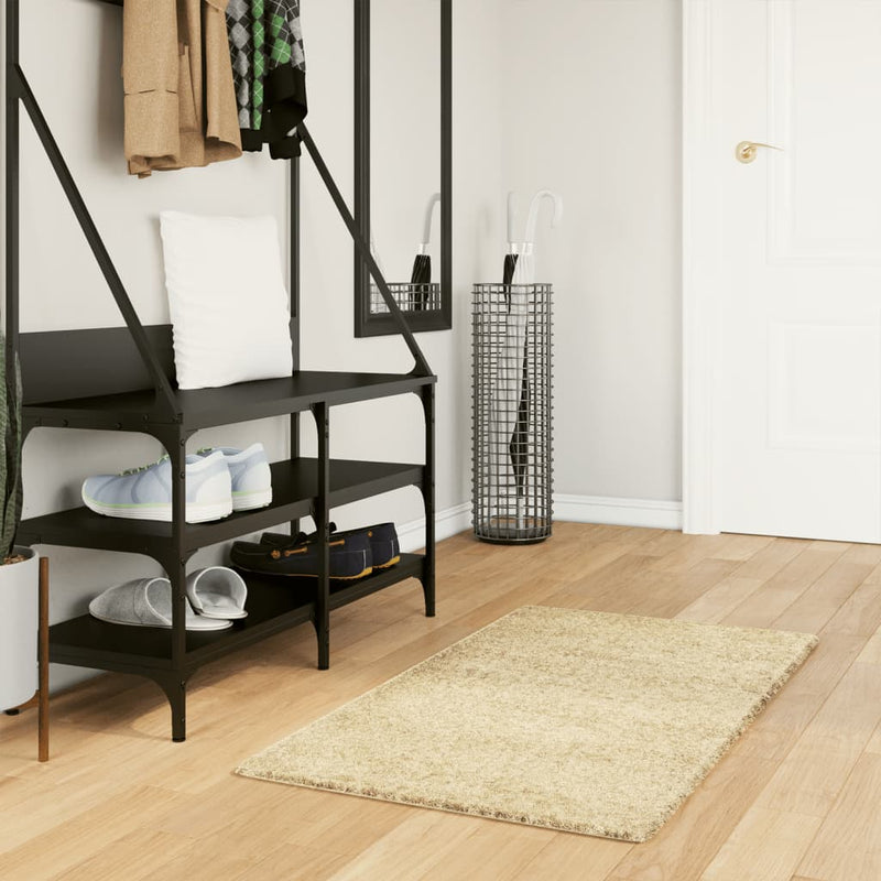 Load image into Gallery viewer, Vidaxl vloerkleed pamplona shaggy hoogpolig modern 60x110 cm goudkleur
